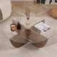 Table basse ASWAN - Plateau verre - 90 cm - Noyer