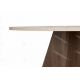 Table à manger LYKO - 120 cm - Façon travertin & Noyer