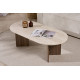 Table basse NYRO - Façon travertin & Noyer