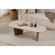 Table basse ORLO - Façon travertin & Noyer