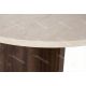Table à manger LYKO - 120 cm - Façon travertin & Noyer