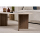 Table basse NYRO - Façon travertin & Noyer