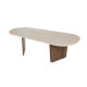Table basse ORLO - Façon travertin & Noyer