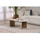 Table basse NYRO - Façon travertin & Noyer
