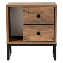 Table de chevet KIVAS - Noyer & Noir