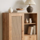 Buffet haut WOODSY - Chêne miel & cannage - 90 cm