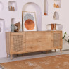 Buffet bas WOODSY - Chêne miel & cannage - 180 cm