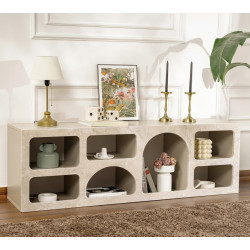 Meuble TV ALVARO - 160 cm - Travertin & Sable