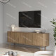Meuble TV RIVELLA - Noyer cannelé - 180 cm