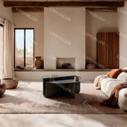 Table basse AMARA - Manguier massif Ébène - 80 cm