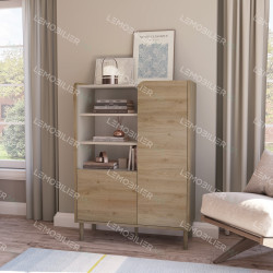 Étagère LUMIO - Chêne & Crème - 90 cm