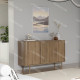Buffet RIVELLA - Noyer cannelé - 138 cm