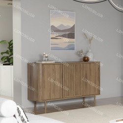 Buffet RIVELLA - Noyer cannelé - 138 cm