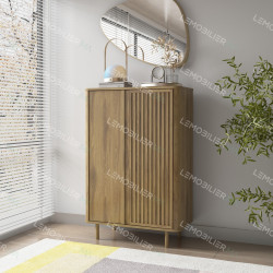 Buffet haut RIVELLA - Noyer cannelé - 86 cm