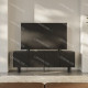 Meuble TV TATAOUI - Full Black à façades sculptées - 161 cm