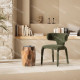 Table d'appoint DOURA - Bois de manguier & laiton - 29 cm