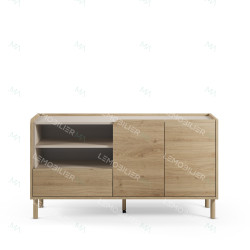 Buffet LUMIO - Chêne & Crème - 141 cm