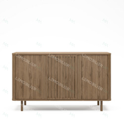 Buffet RIVELLA - Noyer cannelé - 138 cm