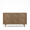 Buffet RIVELLA - Noyer cannelé - 138 cm
