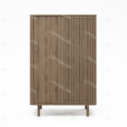 Buffet haut RIVELLA - Noyer cannelé - 86 cm