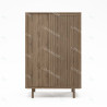 Buffet haut RIVELLA - Noyer cannelé - 86 cm