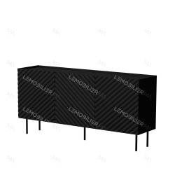 Buffet ORBEA - Noir à façade chevrons - 165 cm