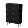 Buffet haut ORBEA - Noir à façade chevrons - 100 cm