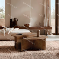 Table basse AMARA - Manguier massif Cérusé - 80 cm