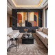 Canapé 4 places PHINEAS - Beige & Black