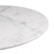 Table à manger ronde MASSIA - Marbre blanc & Pied bois sculpté - Ø120 cm