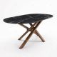 Table à manger ovale RIFLESSI Marble Edition - 180 cm - Marbre vert Guatemala