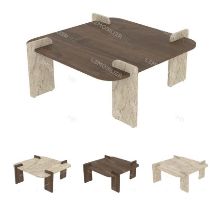 Table basse carrée QUADRIA - 90 cm - 4 finitions au choix