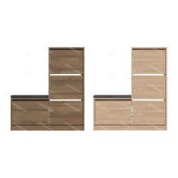 Meuble à chaussures avec banc SCALA - 105 cm - Noyer