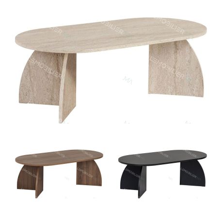 Table basse ovale ELIVA - 120 cm - 3 finitions au choix