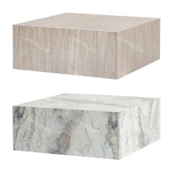 Table basse CUBRA - 90 cm - Façon travertin