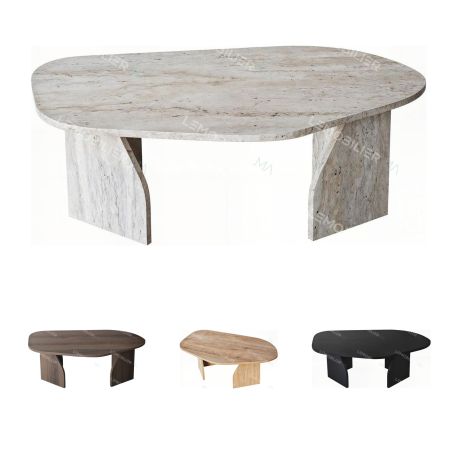 Table basse organique ROVENA - 100 cm - 4 finitions au choix
