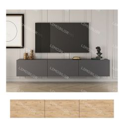 Meuble TV suspendu NORDEA - 150 cm - Anthracite
