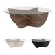 Table basse ASWAN - Plateau verre - 90 cm - 3 finitions au choix