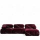 Salon modulaire LEONDA - Velours BURGUNDY
