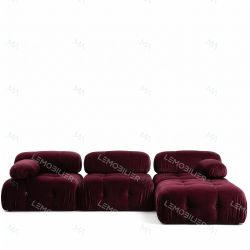 Salon modulaire LEONDA - Velours BURGUNDY