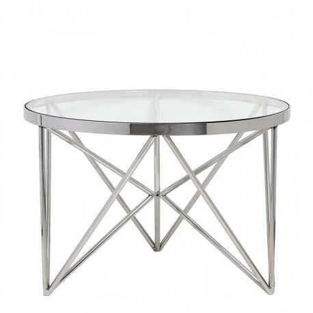 Table KINE ronde en Nickel poli