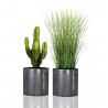 DUO de SUPPORTS PLANTES KABSI- ZINC Argenté & Aluminium