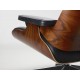 Lounge chair & Ottoman Palissandre précieux / Cuir noir