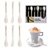 Ensemble de 6 cuillères en porcelaine - Blanc & Or