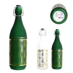 Duo de bouteilles de table ARTSY - Transparent, Emeraude & Or
