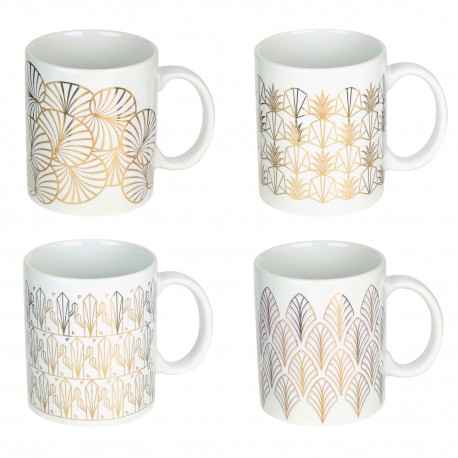 Mug White & Gold ART DECO - 4 motifs au choix