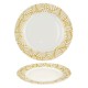 Set de 6 Assiettes porcelaine White & Gold ART DECO - 20 cm - 3 motifs au choix