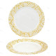 Set de 6 Assiettes porcelaine White & Gold ART DECO - 26,5 cm - 3 motifs au choix