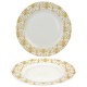 Set de 6 Assiettes porcelaine White & Gold ART DECO - 26,5 cm - 3 motifs au choix