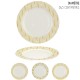 Set de 6 Assiettes porcelaine White & Gold ART DECO - 26,5 cm - 3 motifs au choix